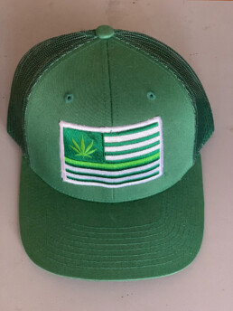 green lines, trucker hat, kwes / be-02422 green / green